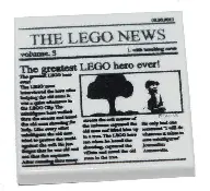 A wonderful LEGO piece representing a newspaper