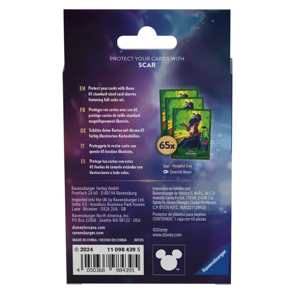 Disney Lorcana TCG: Azurite Sea Card Sleeves Scar