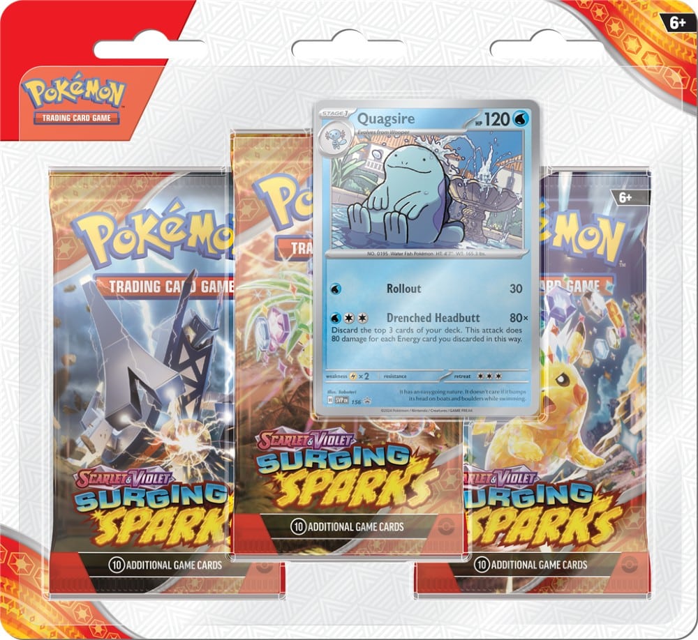 Pokémon TCG: Scarlet & Violet - Surging Sparks 3 Booster Packs & Quagsire Promo Card