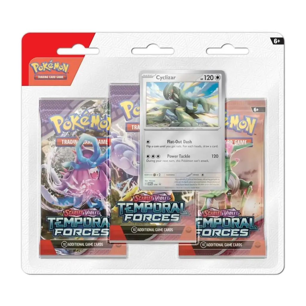 Pokémon TCG: Scarlet & Violet - Temporal Forces 3 Booster Packs & Cyclizar Promo Card