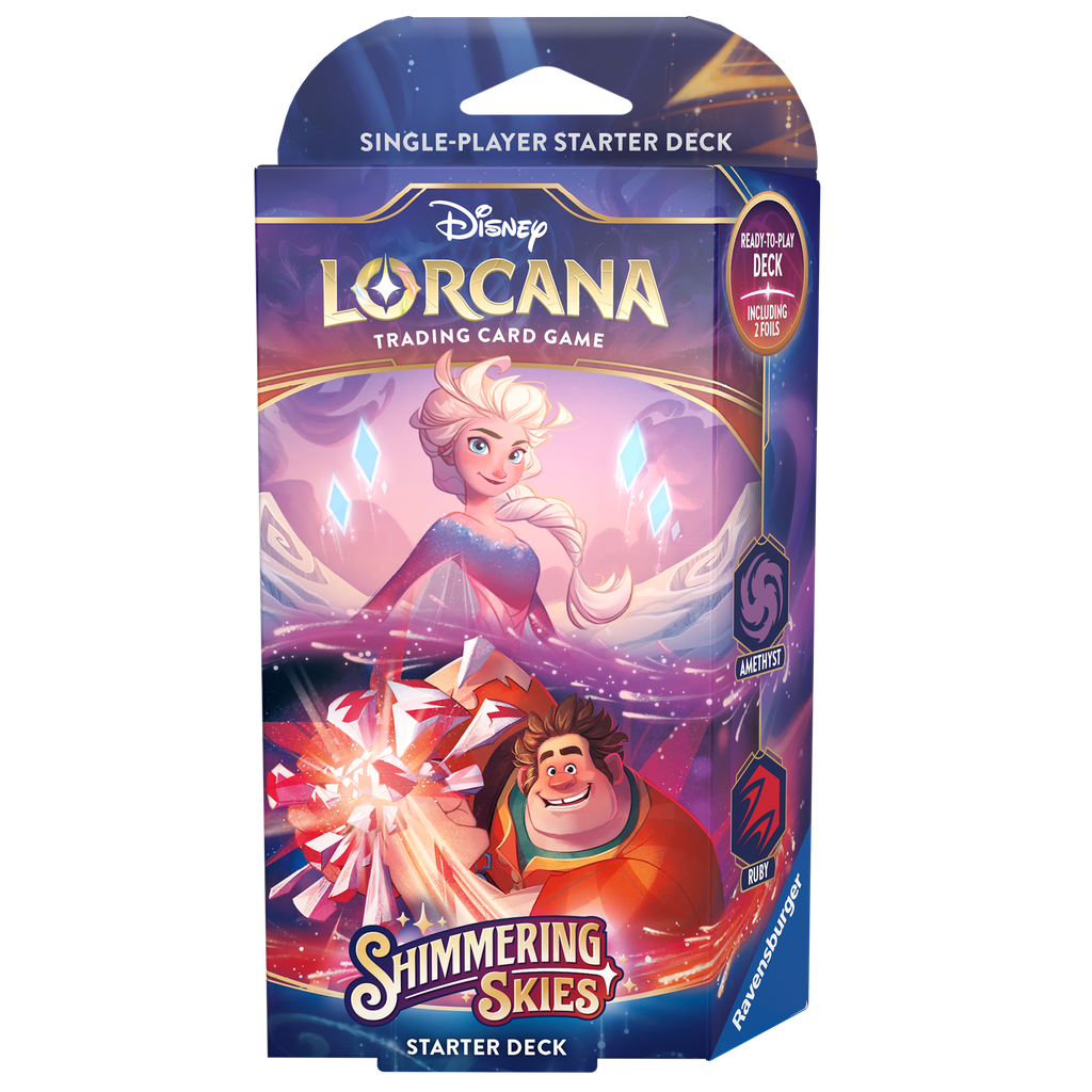 Disney Lorcana TCG: Shimmering Skies Starter Deck Elsa (Amethyst) & Wreck-It Ralph (Ruby)