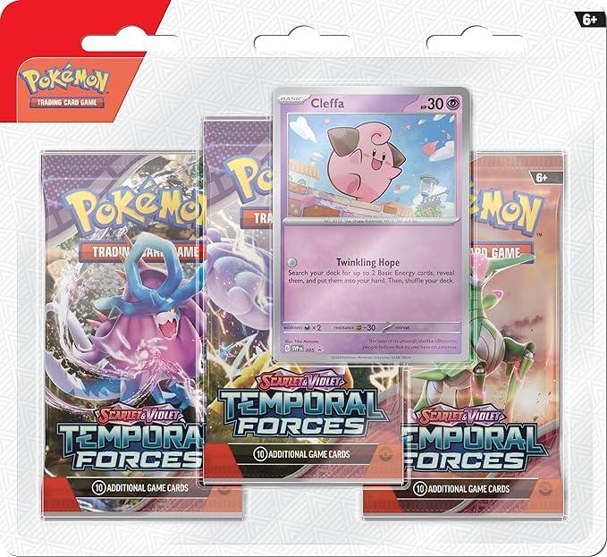 Pokémon TCG: Scarlet & Violet - Temporal Forces 3 Booster Packs & Cleffa Promo Card