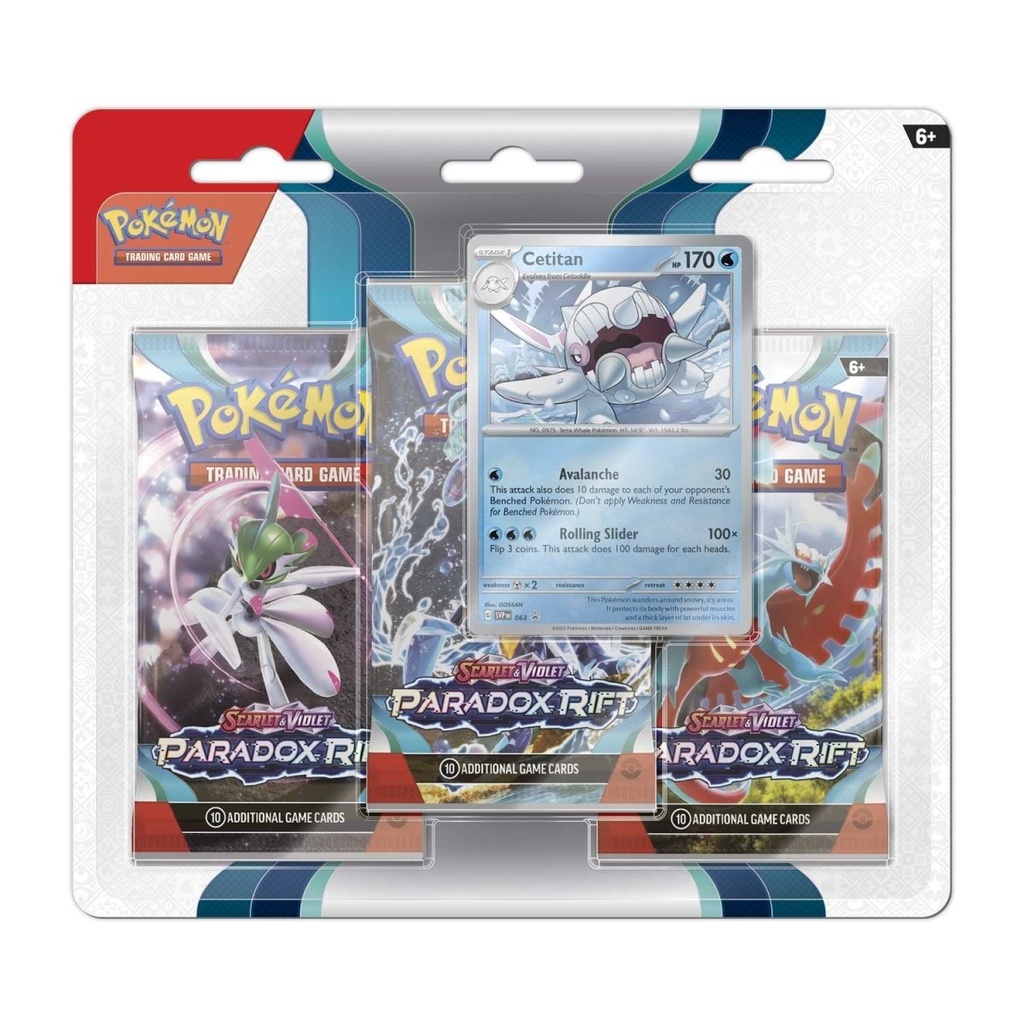 Pokémon TCG: Paradox Rift 3 Booster Packs & Cetitan Promo Card