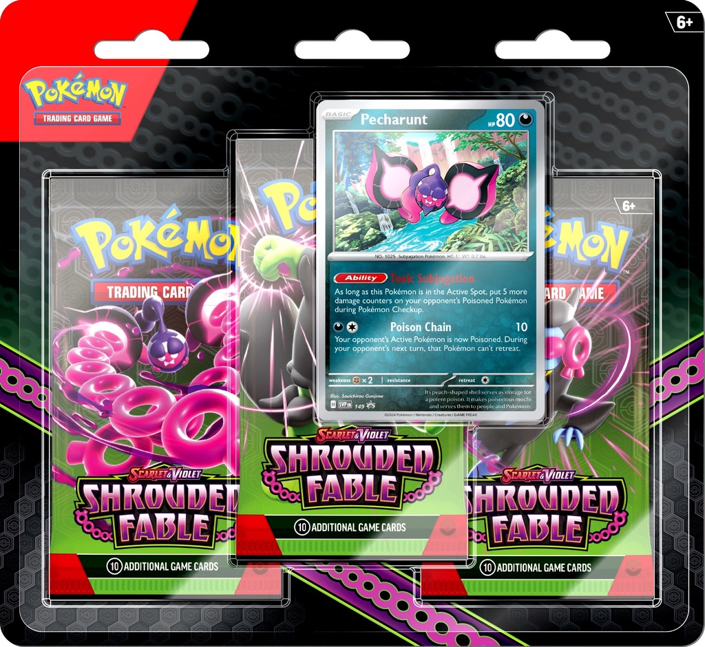 Pokémon TCG: Shrouded Fable 3 Booster Packs & Pecharunt Promo Card