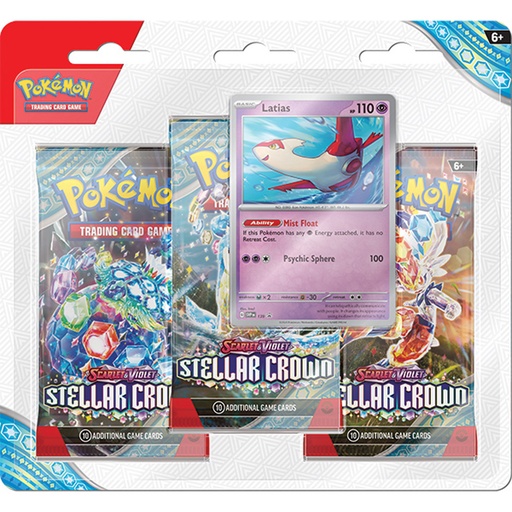 Pokémon TCG: Scarlet & Violet - Stellar Crown 3 Booster Packs & Latias Promo Card 