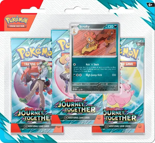 Pokémon TCG: Scarlet & Violet - Journey Together 3 Booster Packs & Scrafty Promo Card