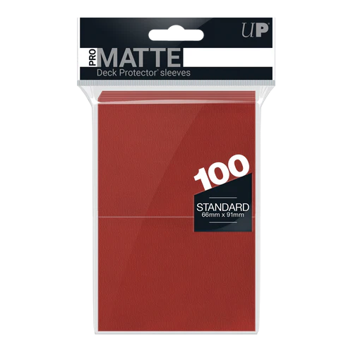 PRO MATTE Deck Protector Sleeves - 100x Red